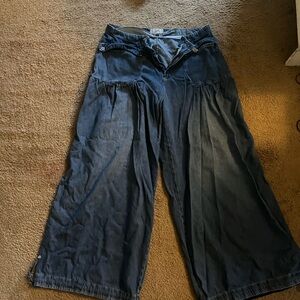 We The Free Blue Flare Wide Leg Jeans